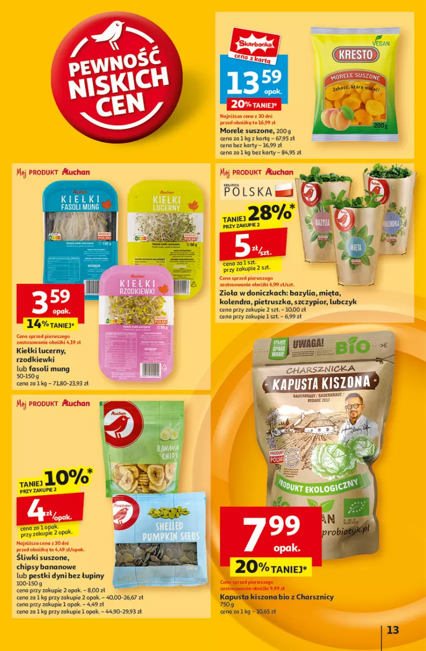 Gazetka promocyjna Auchan - Gazetka Pewność Niskich Cen Hipermarket - ważna 27.02 do 05.03.2025 - strona 15 - produkty: Bazyl, Bazylia, Chipsy, Fa, Fasoli mung, Kiełki, Kolendra, Mięta, Pestki dyni, Pietruszka