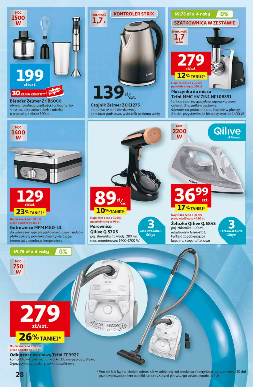 Gazetka promocyjna Auchan - Gazetka Pewność Niskich Cen Hipermarket - ważna 27.02 do 05.03.2025 - strona 36 - produkty: Blender, Brie, Czajnik, Fa, Gofrownica, Kontroler, Kubek, Maszynka, Odkurzacz, Orka, Parownica, Sitko, Szatkownica, Szynka, Tefal, Termos, Top, Trzepaczka, Zelmer