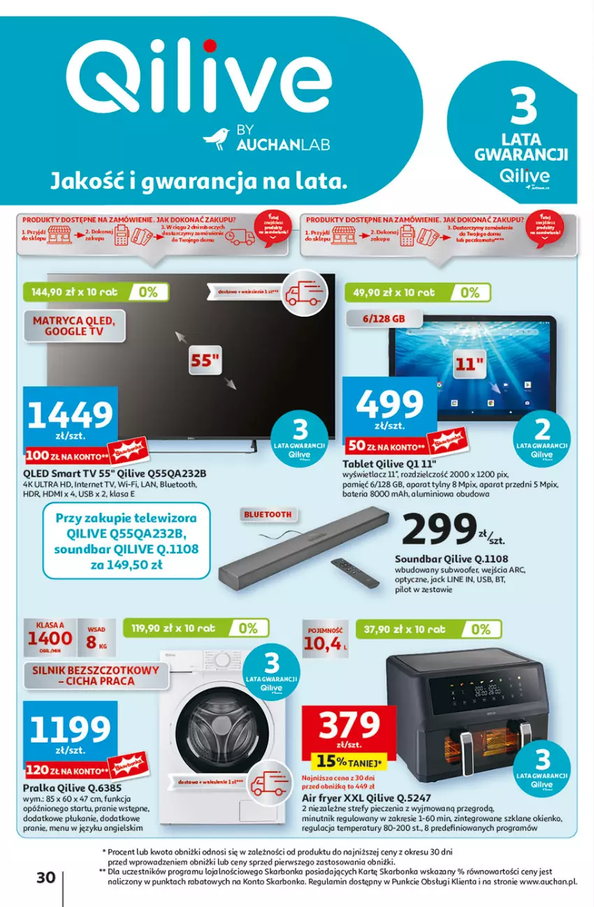 Gazetka promocyjna Auchan - Gazetka Pewność Niskich Cen Hipermarket - ważna 27.02 do 05.03.2025 - strona 38 - produkty: Bateria, Gra, Piec, Pralka, Smart tv, Soundbar, Subwoofer, Tablet