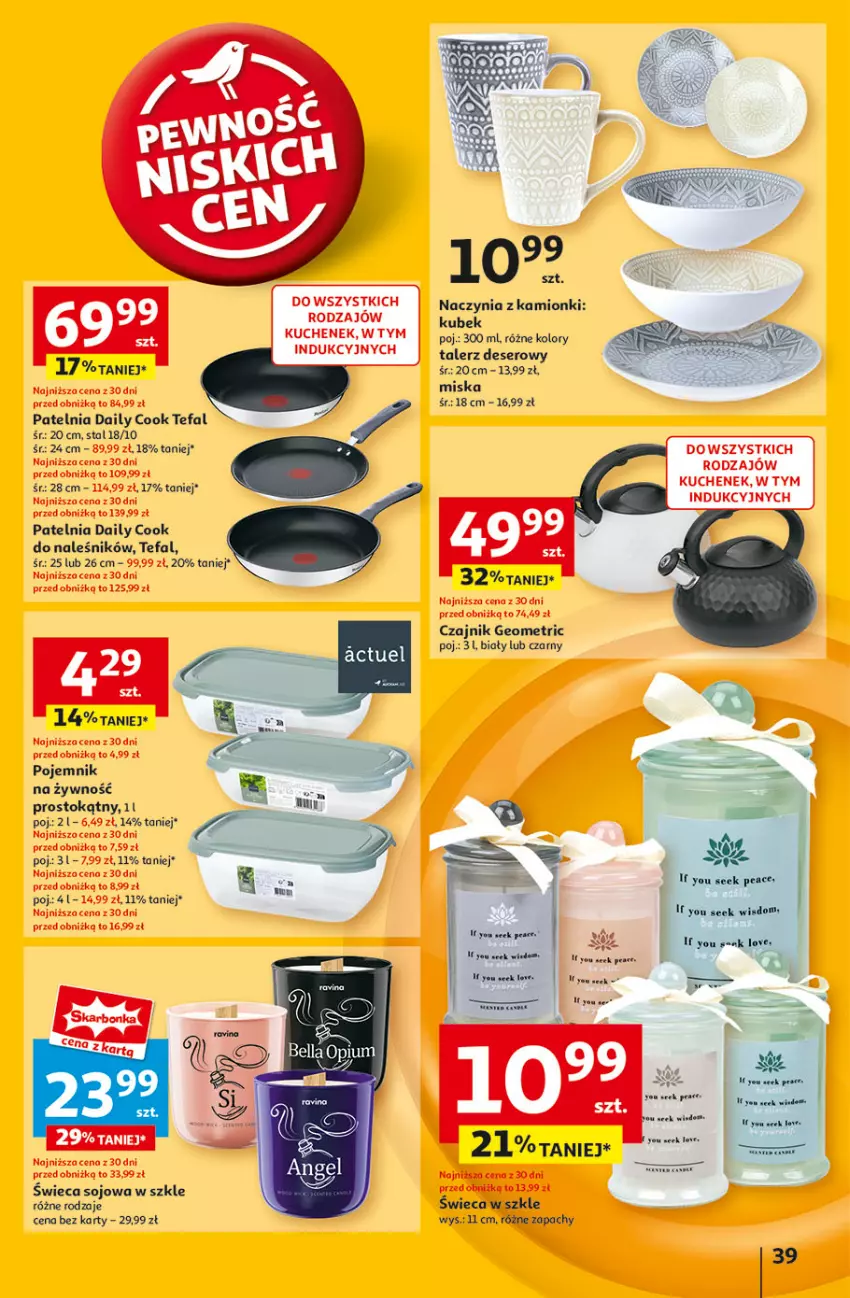 Gazetka promocyjna Auchan - Gazetka Pewność Niskich Cen Hipermarket - ważna 27.02 do 05.03.2025 - strona 47 - produkty: Bell, Bella, Czajnik, Deser, Fa, Kubek, Patelnia, Pojemnik, Ser, Talerz, Talerz deserowy, Tefal