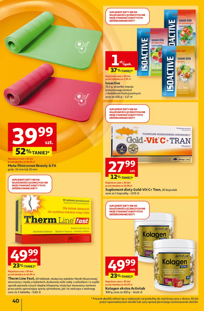 Gazetka promocyjna Auchan - Gazetka Pewność Niskich Cen Hipermarket - ważna 27.02 do 05.03.2025 - strona 48 - produkty: Fa, Gra, Kolagen, Por, Sport, Suplement diety, Tablet, Therm Line, Tran, Wagi, Znicz