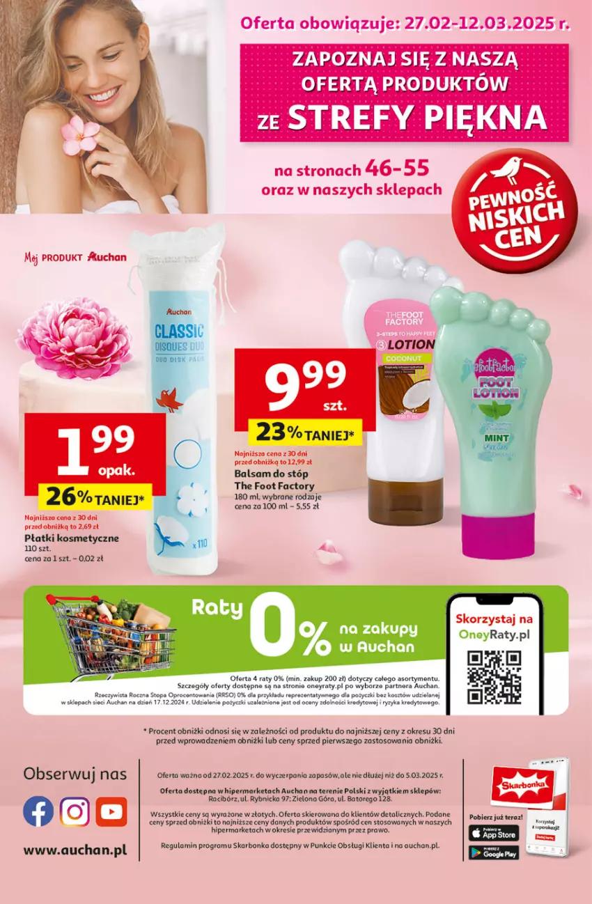 Gazetka promocyjna Auchan - Gazetka Pewność Niskich Cen Hipermarket - ważna 27.02 do 05.03.2025 - strona 64 - produkty: Balsam do stóp, Fa, Gra, Płatki kosmetyczne, Top