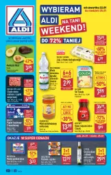 Gazetka promocyjna Aldi - Oferta weekendowa - Gazetka - ważna od 25.01 do 25.01.2026 - strona 1 - produkty: Mięso mielone z szynki, Mięso mielone, Nescafé, Kawa rozpuszczalna, Sok, Ser, Mus, Gin, Gra, Papier, Jaja, Parówki, Parówki z szynki, Mięsne specjały, Kawa, Mlekovita, Papier toaletowy, Tarczyński, Muszynianka, Miód, Woda mineralna, Gouda, Woda, Masło, Mięso, Nektar, Mleko