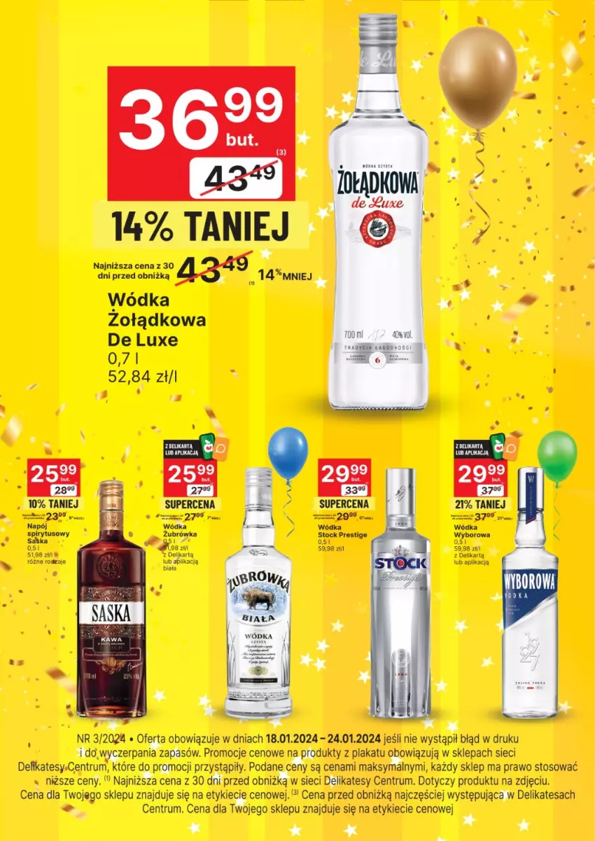 Gazetka promocyjna Delikatesy Centrum - Folder alkoholowy DC03 - ważna 18.01 do 24.01.2024 - strona 1 - produkty: Napój, Rum, Stock, Wódka