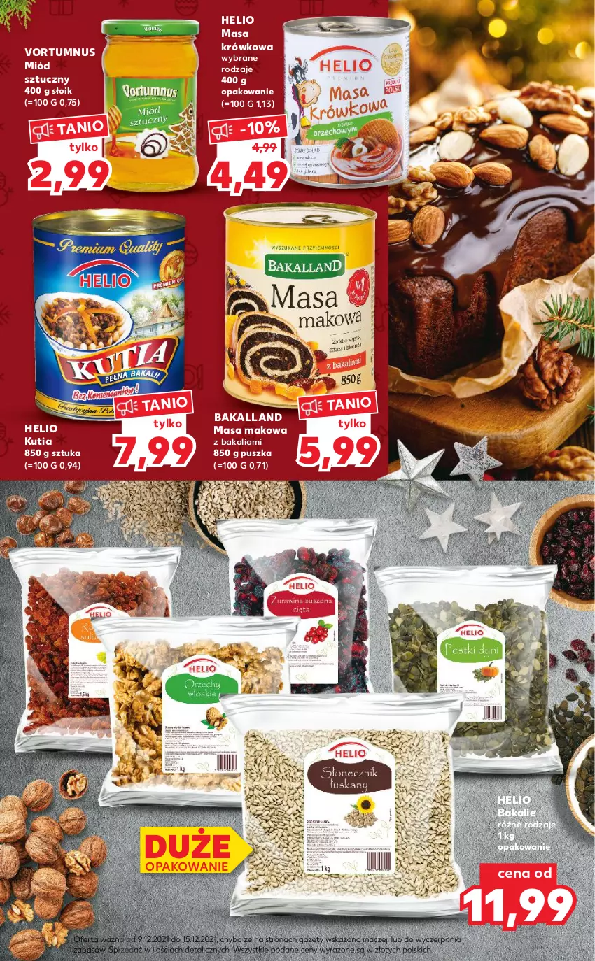 Gazetka promocyjna Kaufland - OFERTA TYGODNIA - ważna 09.12 do 15.12.2021 - strona 3 - produkty: Bakalland, Helio, Masa krówkowa, Miód