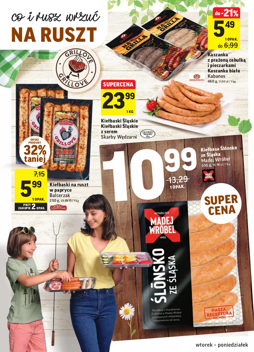 Gazetka promocyjna Intermarche - Gazetka promocyjna - ważna 24.08 do 30.08.2021 - strona 16 - produkty: Kabanos, Kasza, Kaszanka, Kiełbaski śląskie, Madej Wróbel, Piec, Pieczarka, Ser