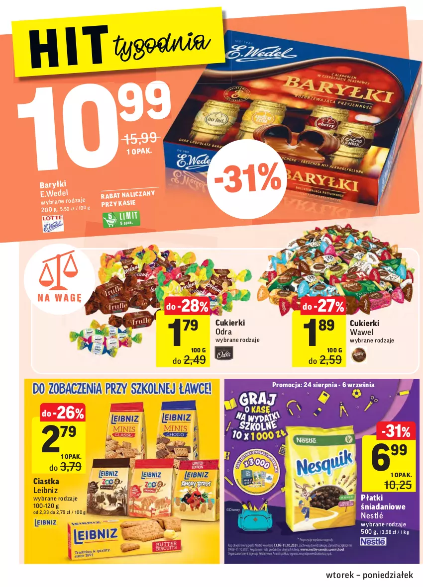 Gazetka promocyjna Intermarche - Gazetka promocyjna - ważna 24.08 do 30.08.2021 - strona 22 - produkty: Ciastka, Cukier, Cukierki, Danio, Nestlé, Wawel