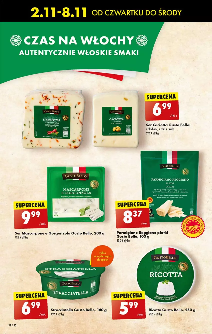 Gazetka promocyjna Biedronka - Od czwartku - ważna 02.11 do 08.11.2023 - strona 36 - produkty: Bell, Caciotta, Gorgonzola, Mascarpone, Ricotta, Ser