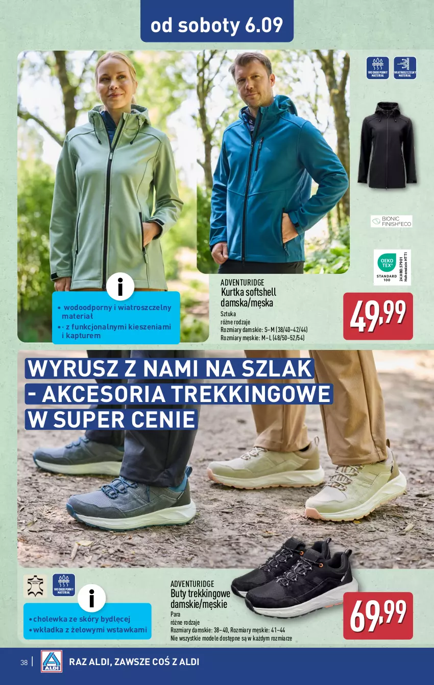 Gazetka promocyjna Aldi - Pełna oferta - ważna 01.09 do 06.09.2025 - strona 38 - produkty: Buty, Kurtka, Kurtka softshell, Por