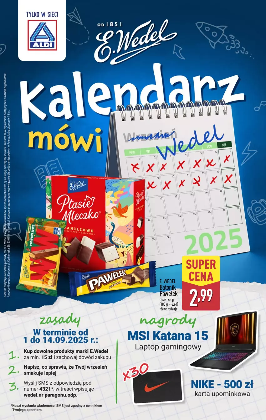 Gazetka promocyjna Aldi - Pełna oferta - ważna 01.09 do 06.09.2025 - strona 41 - produkty: Baton, E. Wedel, Tonik