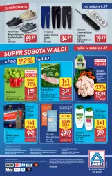 Gazetka promocyjna Aldi - Pełna oferta - Gazetka - ważna od 06.09 do 06.09.2025 - strona 40 - produkty: Kurczak, Por, Gra, Palmolive, Kawa ziarnista, Buty, Dallmayr, Kawa, O nas, Herbata czarna, Dres, Szynka, Spodnie, Biuro, Spodnie dresowe, Herbata, Listwa, Fa