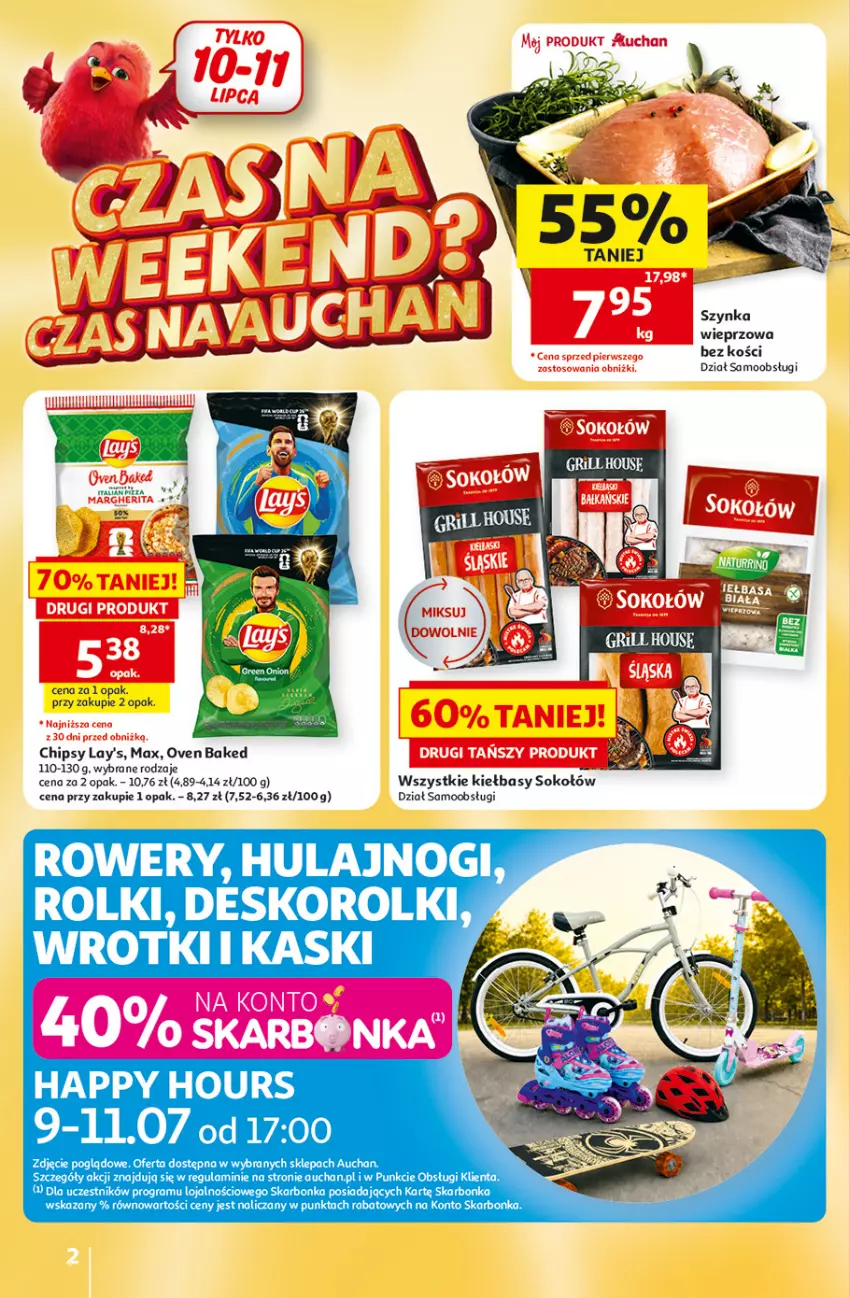 Gazetka promocyjna Auchan - Gazetka 30 Lat Hipermarket Auchan - ważna 09.07 do 15.07.2026 - strona 2 - produkty: Chipsy, Sok, Sokołów, Szynka, Szynka wieprzowa
