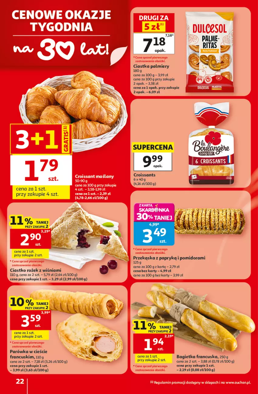 Gazetka promocyjna Auchan - Gazetka 30 Lat Hipermarket Auchan - ważna 09.07 do 15.07.2026 - strona 22 - produkty: Bagietka, Ciastka, Croissant