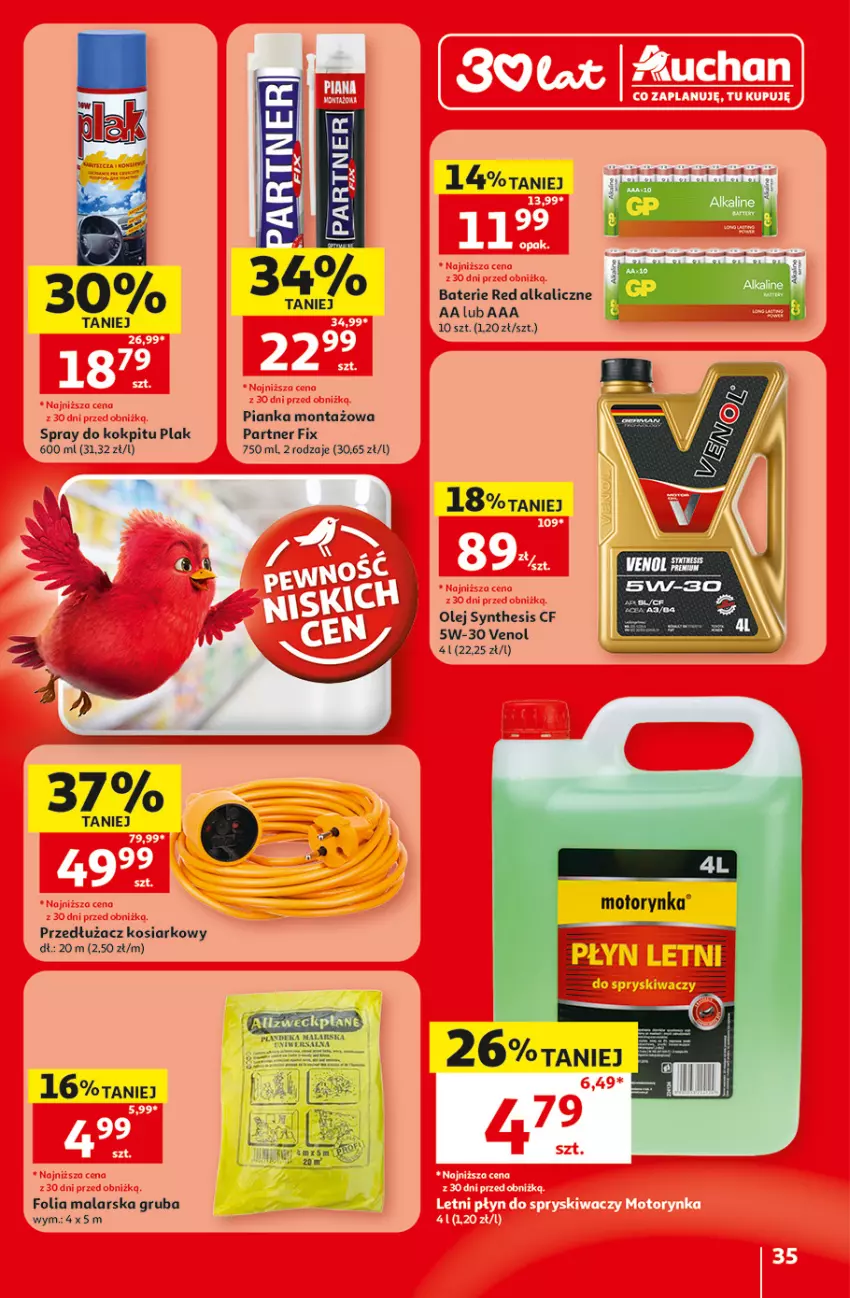 Gazetka promocyjna Auchan - Gazetka 30 Lat Hipermarket Auchan - ważna 09.07 do 15.07.2026 - strona 35 - produkty: Folia malarska, Olej
