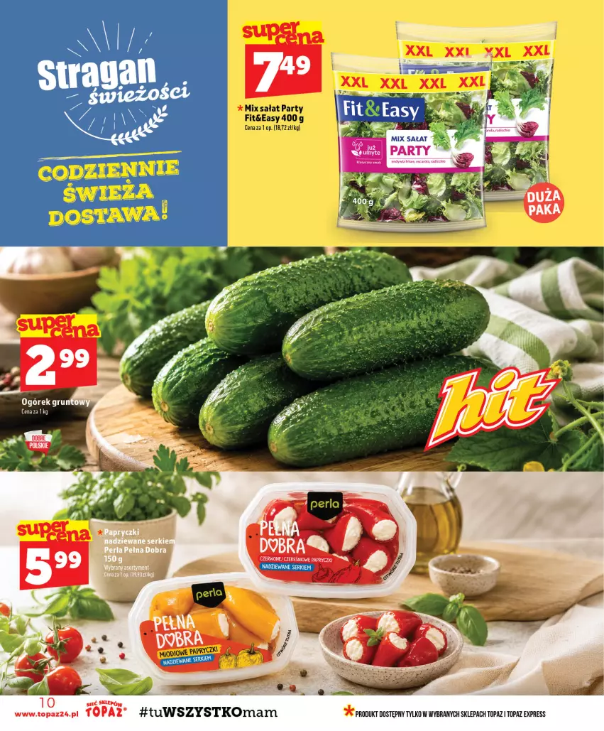 Gazetka promocyjna Topaz - Gazetka - ważna 13.08 do 19.08.2026 - strona 10 - produkty: Ogórek, Sałat, Ser, Top