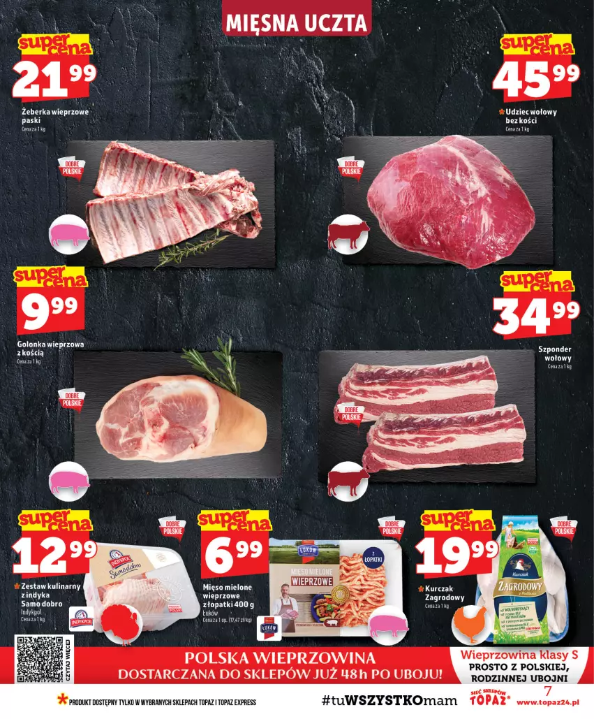 Gazetka promocyjna Topaz - Gazetka - ważna 13.08 do 19.08.2026 - strona 7 - produkty: Kurczak, Mięso, Mięso mielone, Top, Wieprzowina