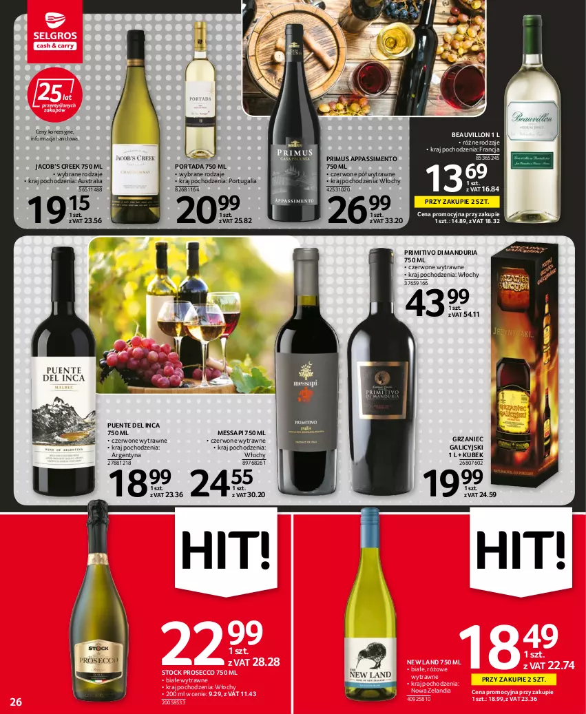 Gazetka promocyjna Selgros - Oferta spożywcza - ważna 20.10 do 02.11.2022 - strona 26 - produkty: Grzaniec Galicyjski, Kubek, Mus, Por, Portada, Prosecco, Stock