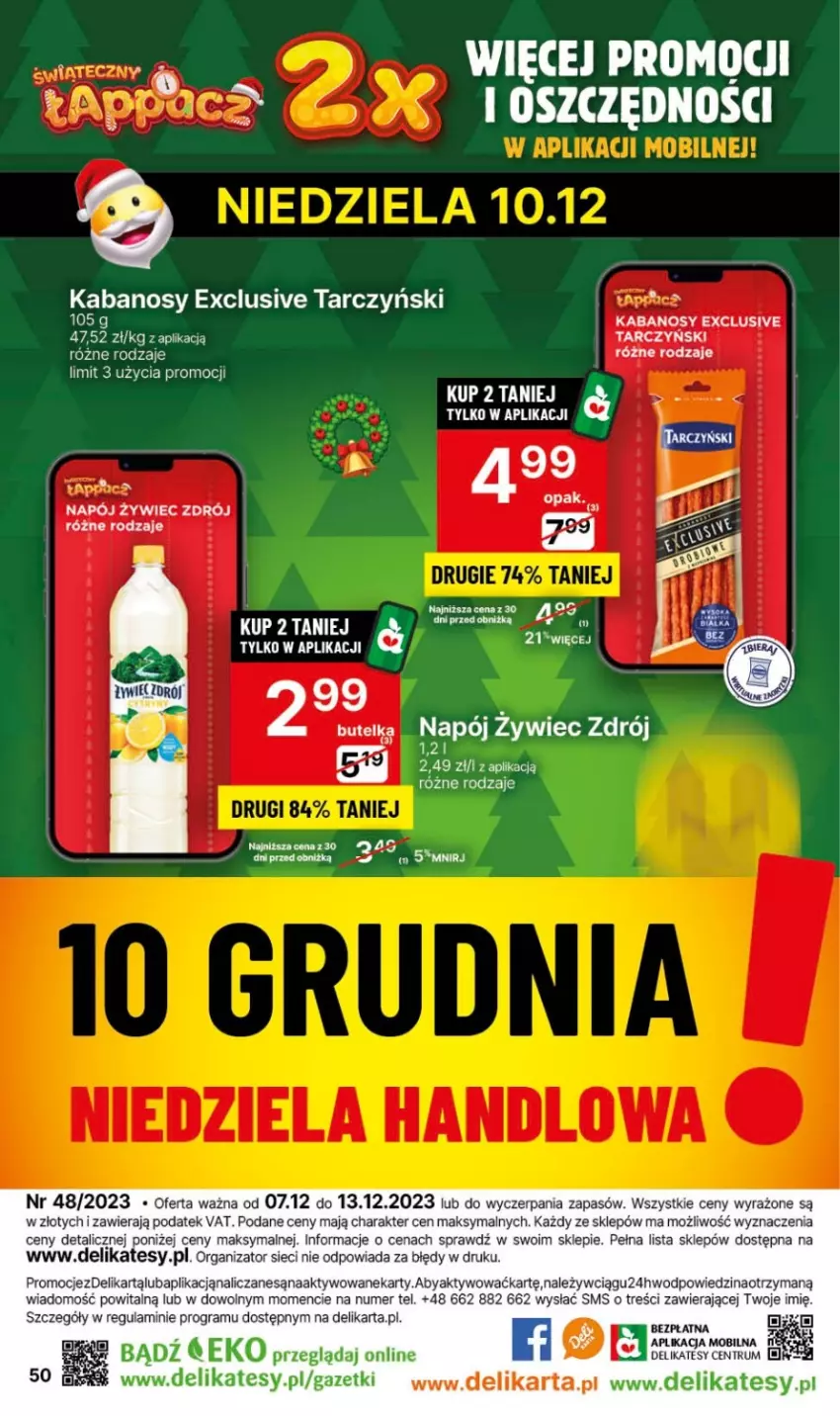 Gazetka promocyjna Delikatesy Centrum - NOWA GAZETKA Delikatesy Centrum od 7 grudnia! 7-13.12.2023 - ważna 07.12 do 13.12.2023 - strona 50 - produkty: Gra, Kabanos, Mobil, Napój, Rum, Tarczyński