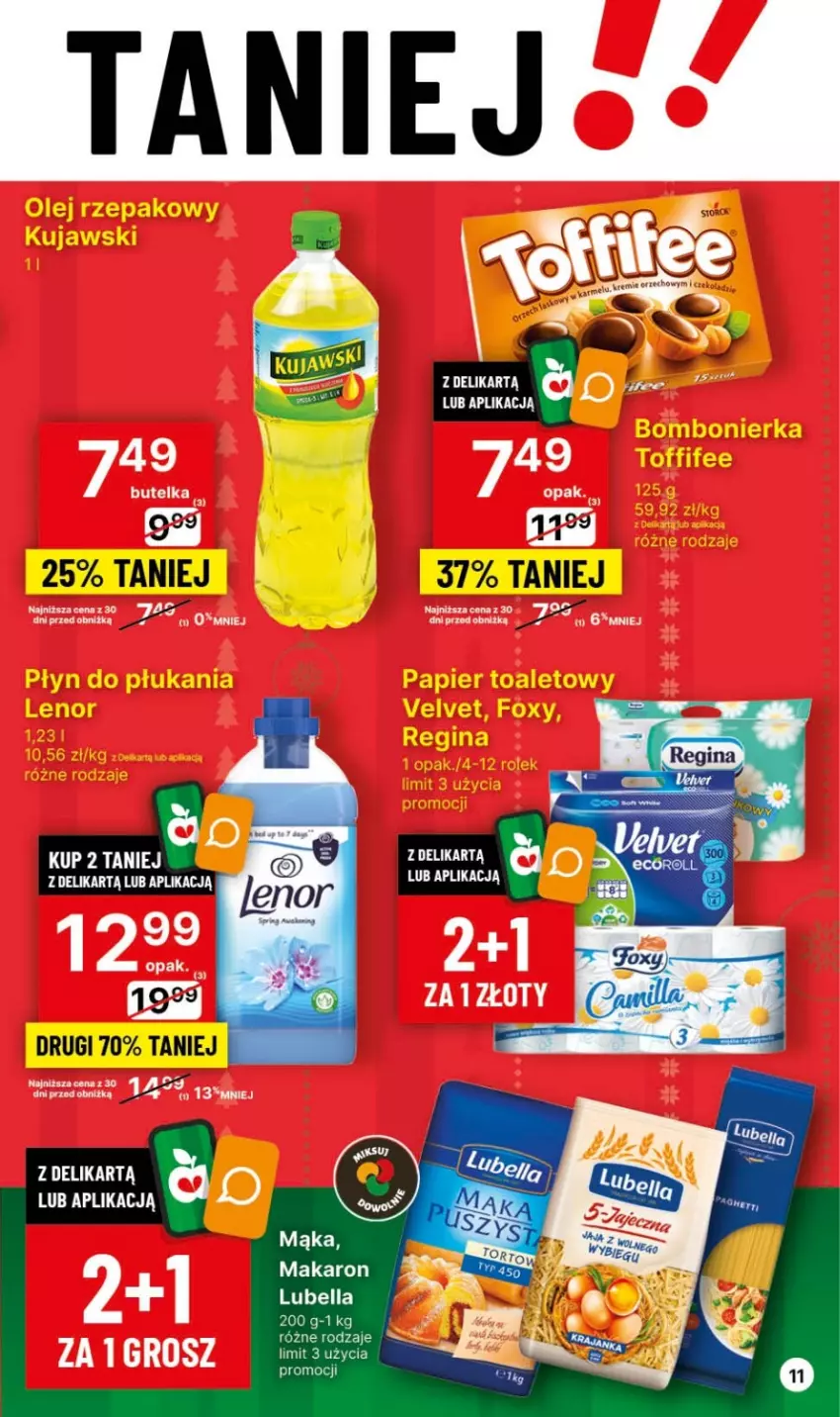 Gazetka promocyjna Delikatesy Centrum - Dyskontowe ceny w Delikatesach Centrum - ważna 30.11 do 06.12.2023 - strona 11 - produkty: Bell, Bella, Lubella, Mąka, Makaron