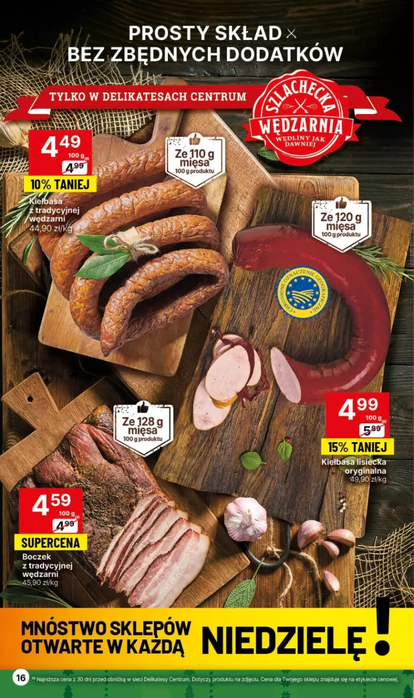 Gazetka promocyjna Delikatesy Centrum - Dyskontowe ceny w Delikatesach Centrum - ważna 30.11 do 06.12.2023 - strona 16 - produkty: Boczek, Gin, Kiełbasa, Rum