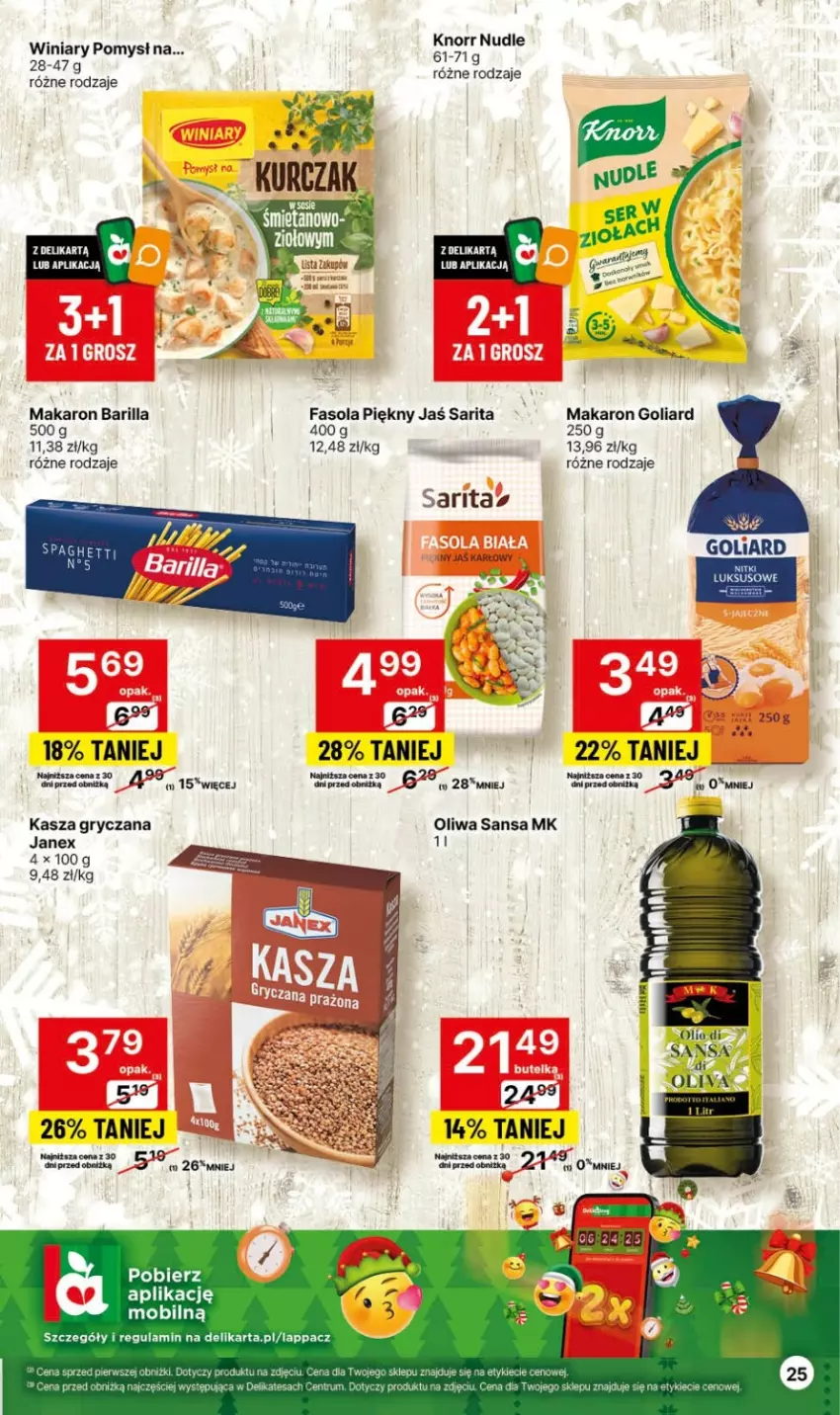 Gazetka promocyjna Delikatesy Centrum - Dyskontowe ceny w Delikatesach Centrum - ważna 30.11 do 06.12.2023 - strona 25 - produkty: Barilla, Fa, Fasola, Goliard, Gry, Kasza, Kasza gryczana, Knorr, Kurczak, Makaron, Mobil, Rum, Sarita, Winiary