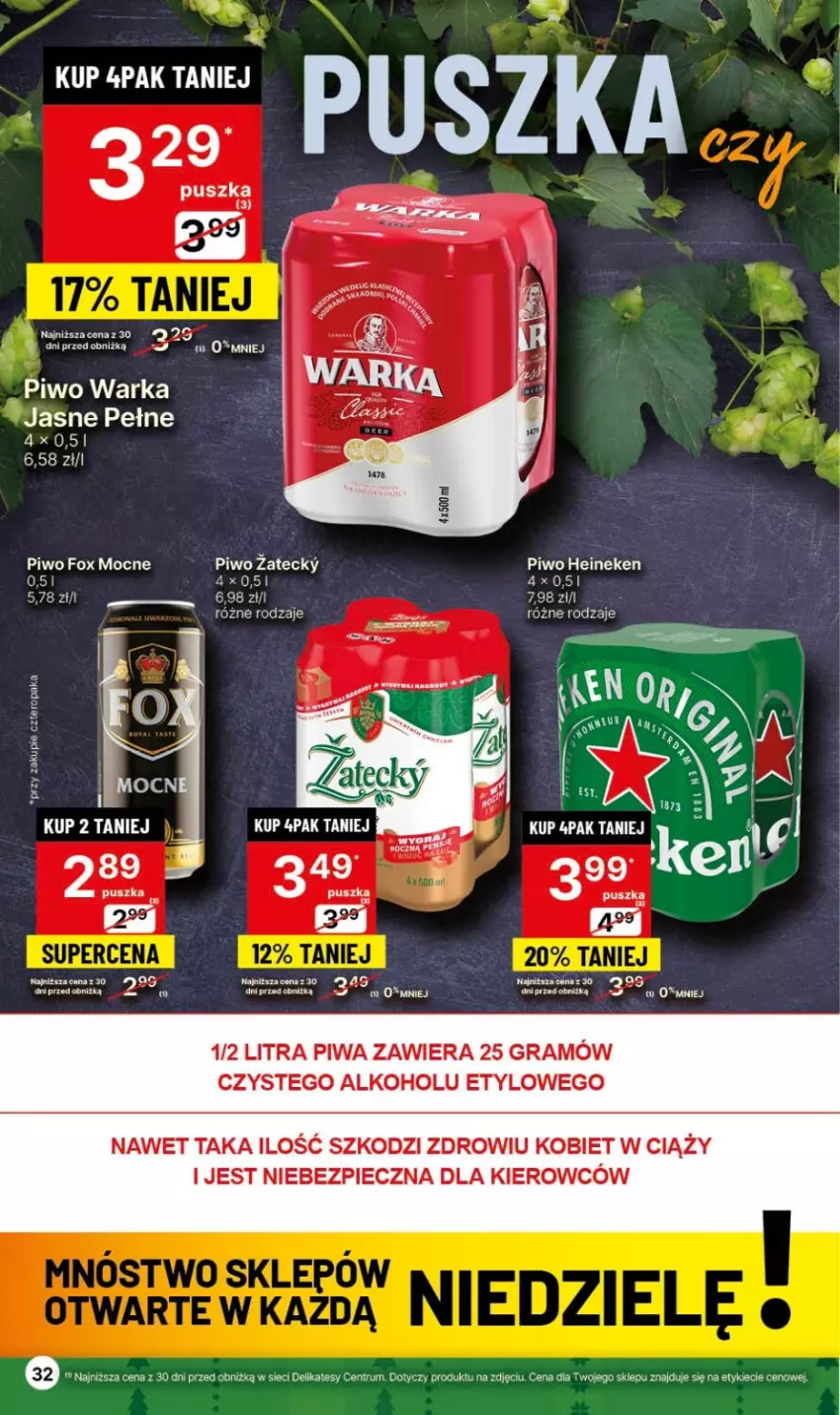 Gazetka promocyjna Delikatesy Centrum - Dyskontowe ceny w Delikatesach Centrum - ważna 30.11 do 06.12.2023 - strona 32 - produkty: Gra, Heineken, Piec, Piwa, Piwo, Rum, Warka