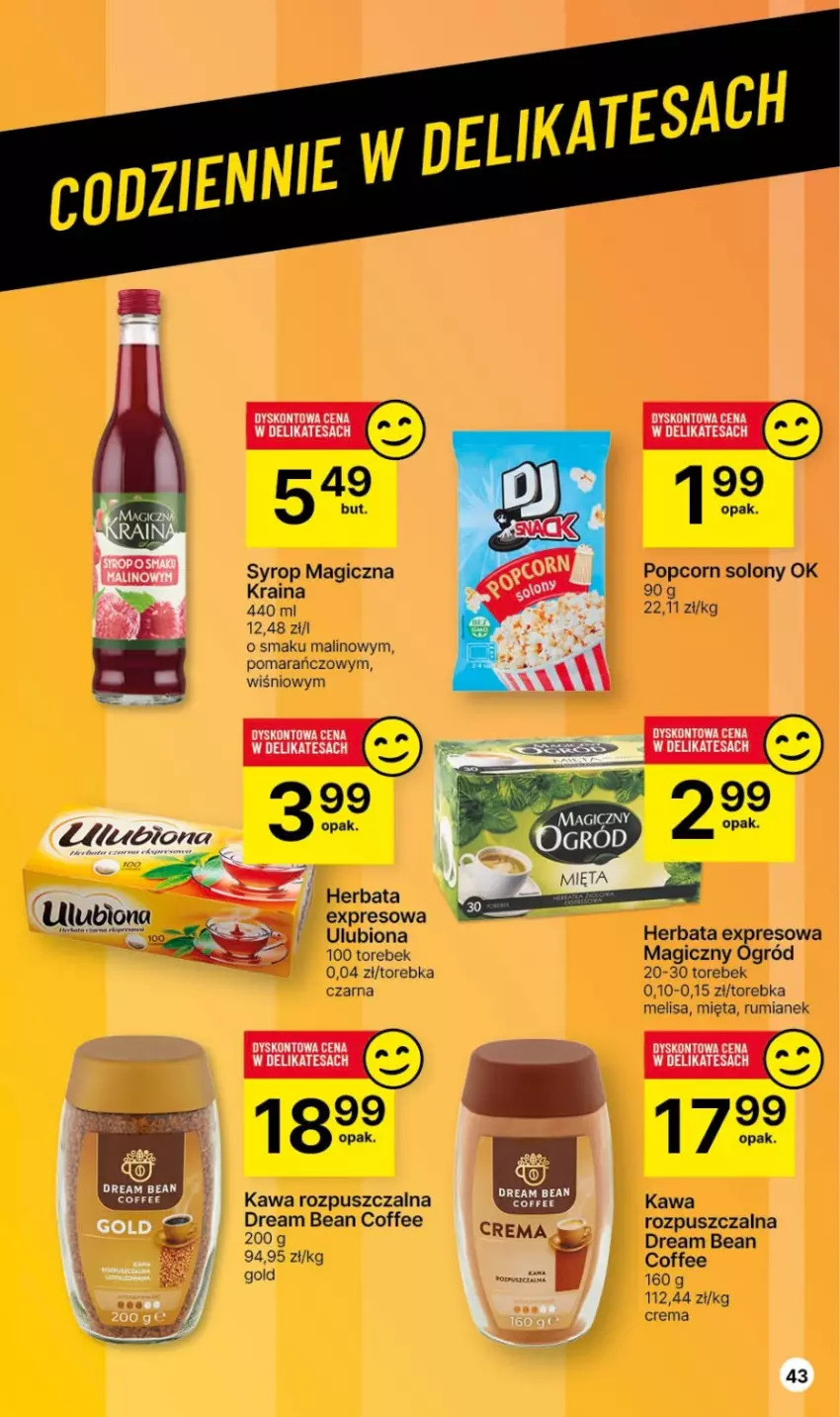 Gazetka promocyjna Delikatesy Centrum - Dyskontowe ceny w Delikatesach Centrum - ważna 30.11 do 06.12.2023 - strona 43 - produkty: Herbata, Kawa, Kawa rozpuszczalna, Mięta, Ogród, Popcorn, Rum, Syrop, Torebka, Wella