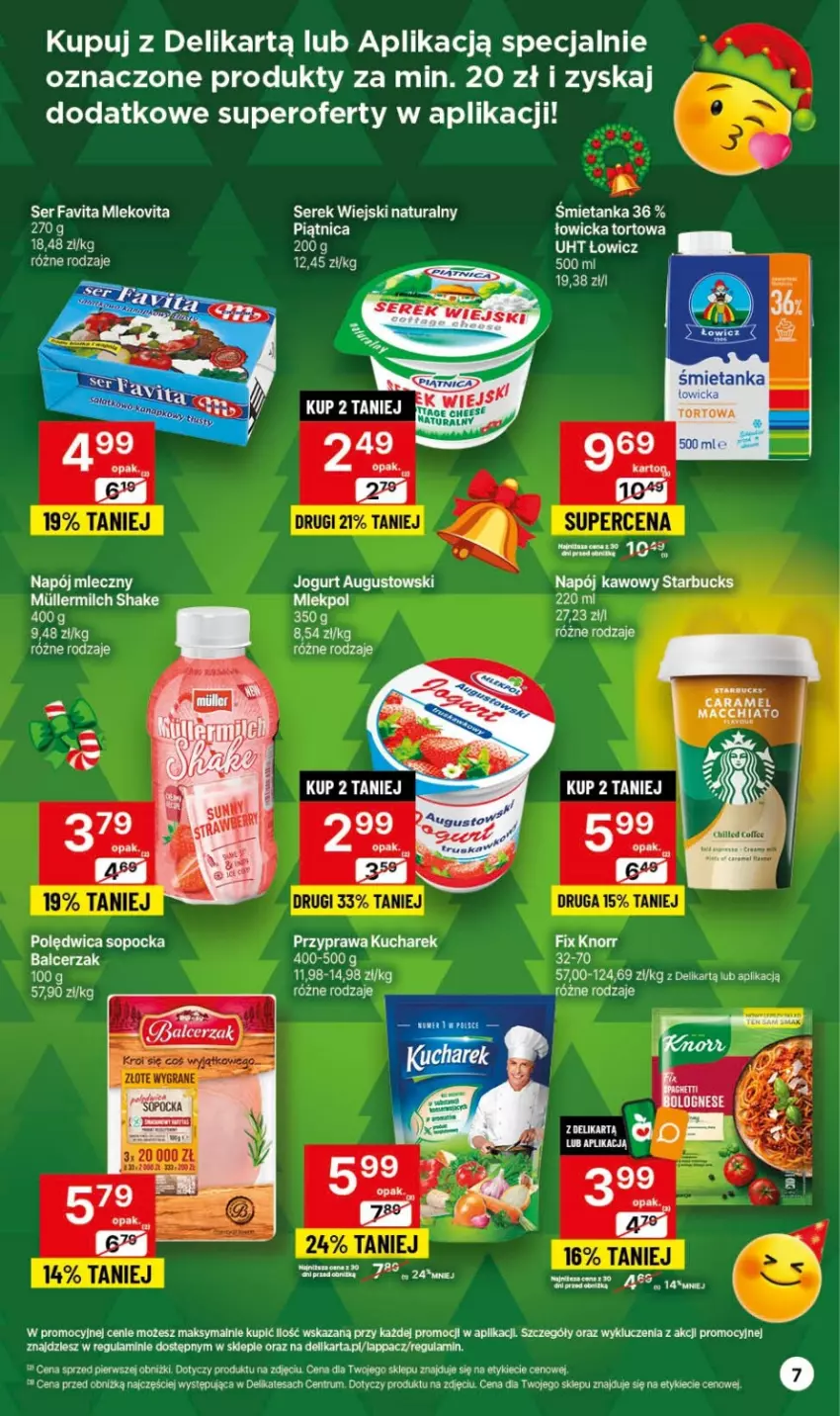 Gazetka promocyjna Delikatesy Centrum - Dyskontowe ceny w Delikatesach Centrum - ważna 30.11 do 06.12.2023 - strona 7 - produkty: Chia, Dell, Fa, Favita, Jogurt, Knorr, Kucharek, Mleko, Mlekovita, Napój, Napój mleczny, Opony, Piątnica, Polędwica, Rum, Ser, Serek, Serek wiejski