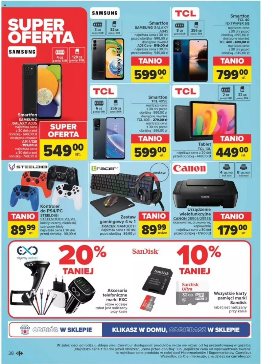 Gazetka promocyjna Carrefour - ważna 23.01 do 03.02.2024 - strona 35 - produkty: Acer, Canon, Gala, Kontroler, Samsung, Smartfon, Telefon