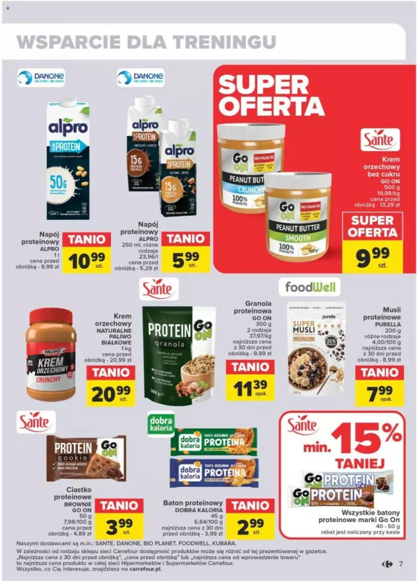 Gazetka promocyjna Carrefour - ważna 23.01 do 03.02.2024 - strona 46 - produkty: Alpro, Baton, Brownie, Danone, Gra, Granola, Mus, Napój, Pur, Sante, Ser