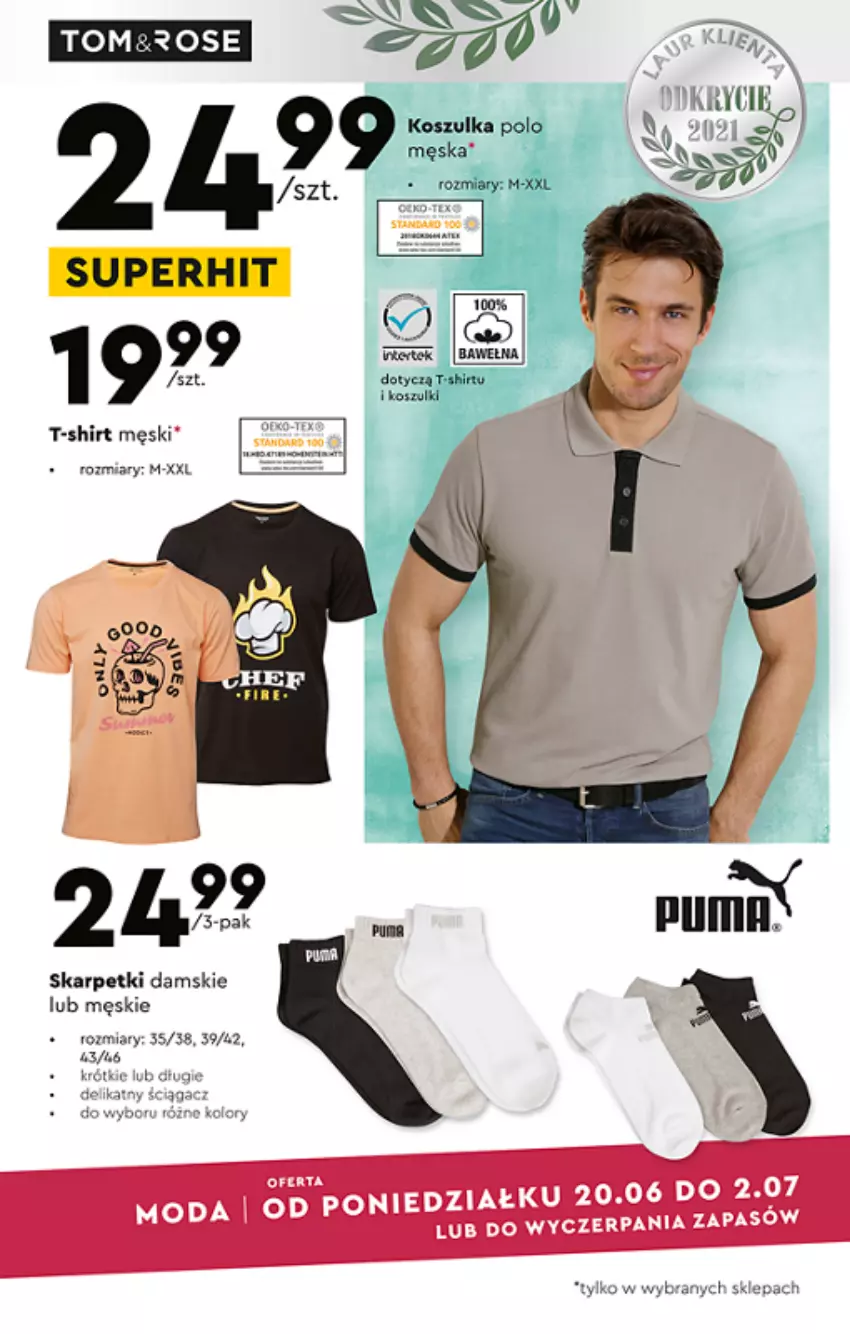 Gazetka promocyjna Biedronka - ważna 20.06 do 06.07.2022 - strona 3 - produkty: Karp, Moda, Skarpetki, T-shirt