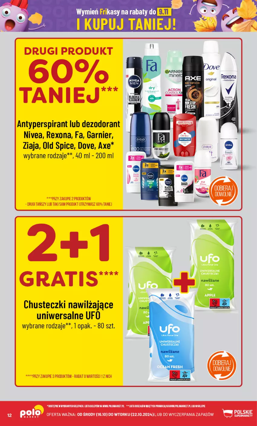 Gazetka promocyjna PoloMarket - Gazetka pomocyjna - ważna 16.10 do 22.10.2024 - strona 12 - produkty: Antyperspirant, Chusteczki, Dezodorant, Dove, Fa, Garnier, Gra, Nivea, Old Spice, Rexona, Ziaja