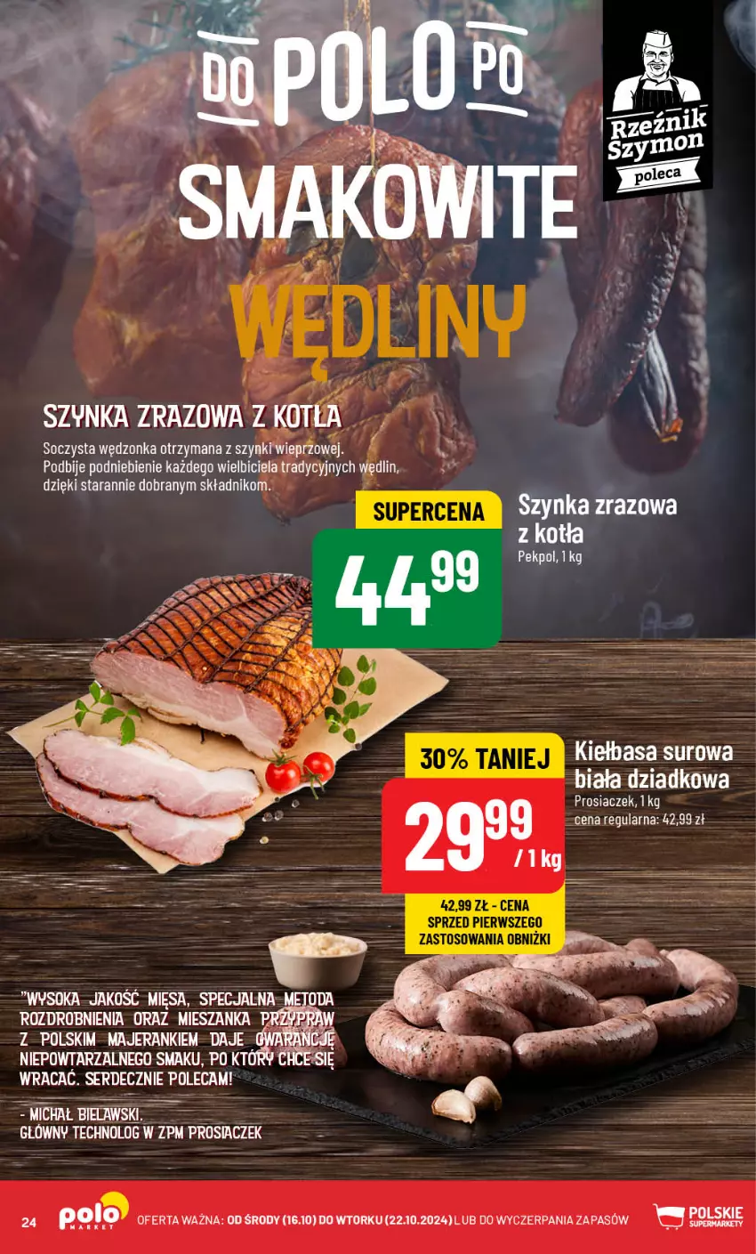 Gazetka promocyjna PoloMarket - Gazetka pomocyjna - ważna 16.10 do 22.10.2024 - strona 24 - produkty: BIC, Kiełbasa, Szynka