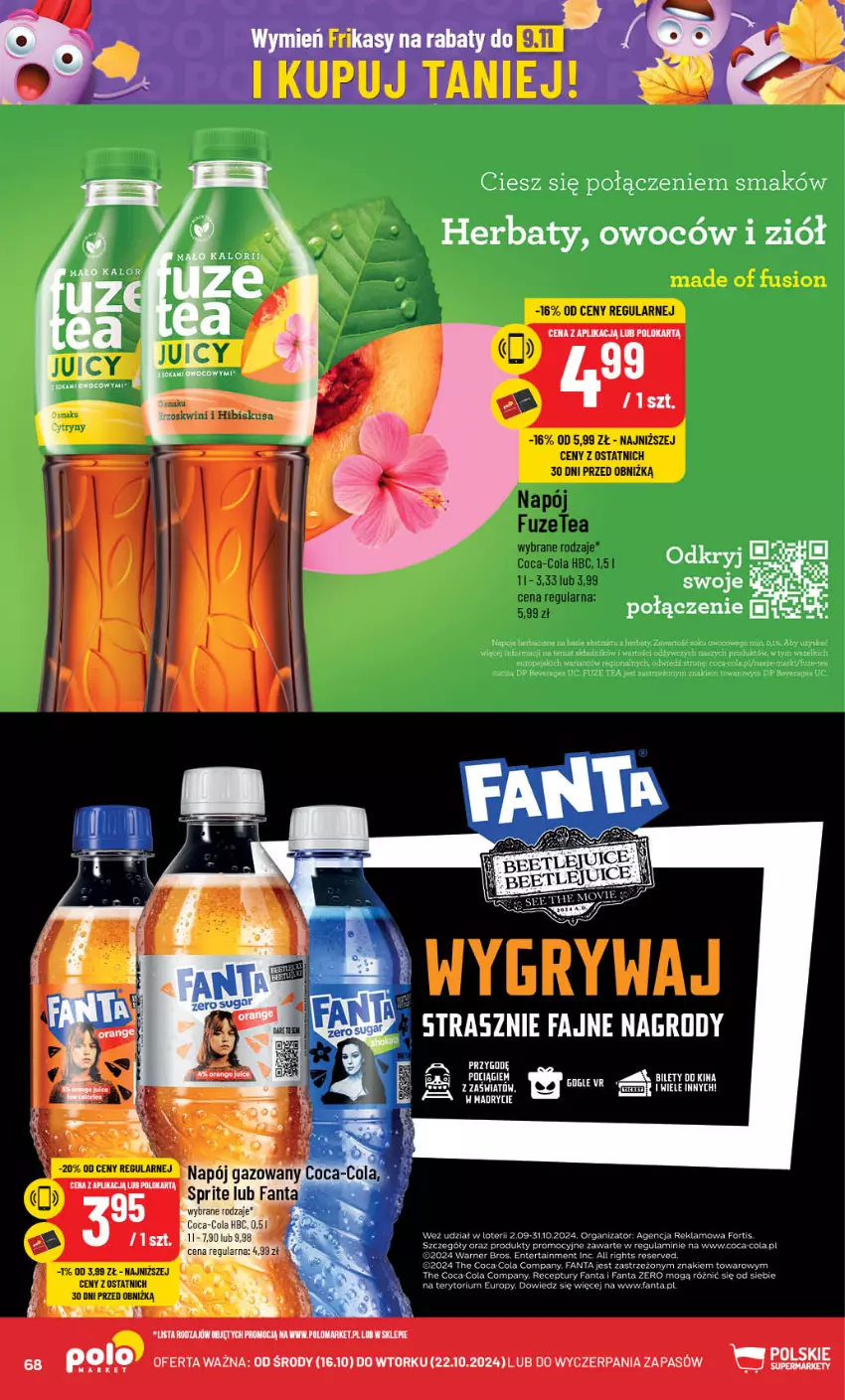 Gazetka promocyjna PoloMarket - Gazetka pomocyjna - ważna 16.10 do 22.10.2024 - strona 68 - produkty: Coca-Cola, Fa, Fanta, Napój, Napój gazowany, Ser, Sprite