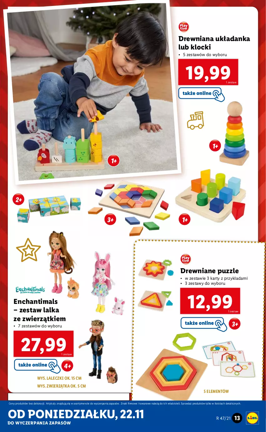 Gazetka promocyjna Lidl - GAZETKA - ważna 22.11 do 28.11.2021 - strona 13 - produkty: Enchantimals, Klocki, Lalka, Puzzle, Układanka