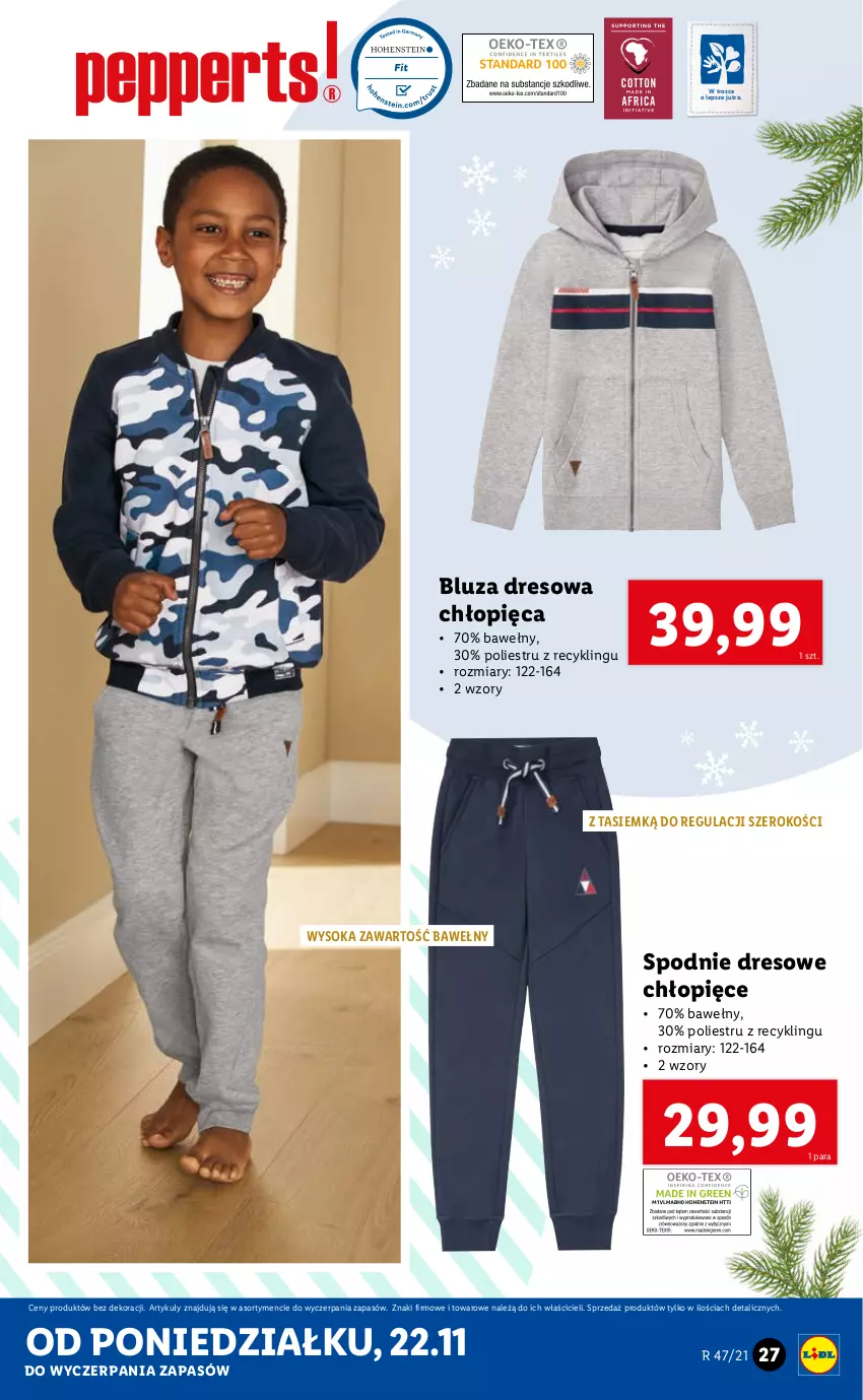 Gazetka promocyjna Lidl - GAZETKA - ważna 22.11 do 28.11.2021 - strona 27 - produkty: Bluza, Bluza dresowa, Dres, Sok, Spodnie, Spodnie dresowe