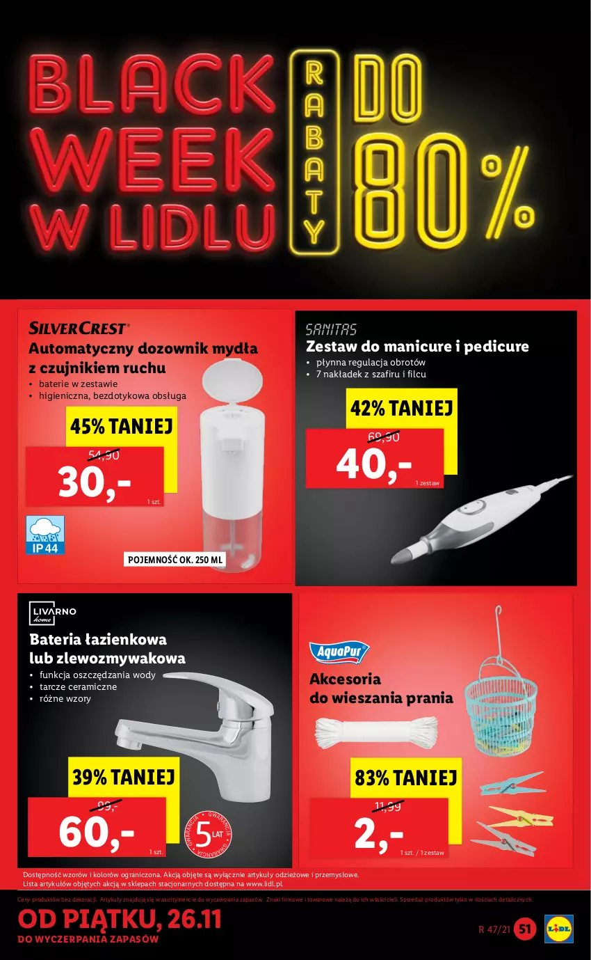 Gazetka promocyjna Lidl - GAZETKA - ważna 22.11 do 28.11.2021 - strona 51 - produkty: Bateria, Dozownik, Dozownik mydła, Gra, Manicure i pedicure, Zlew, Zlewozmywak