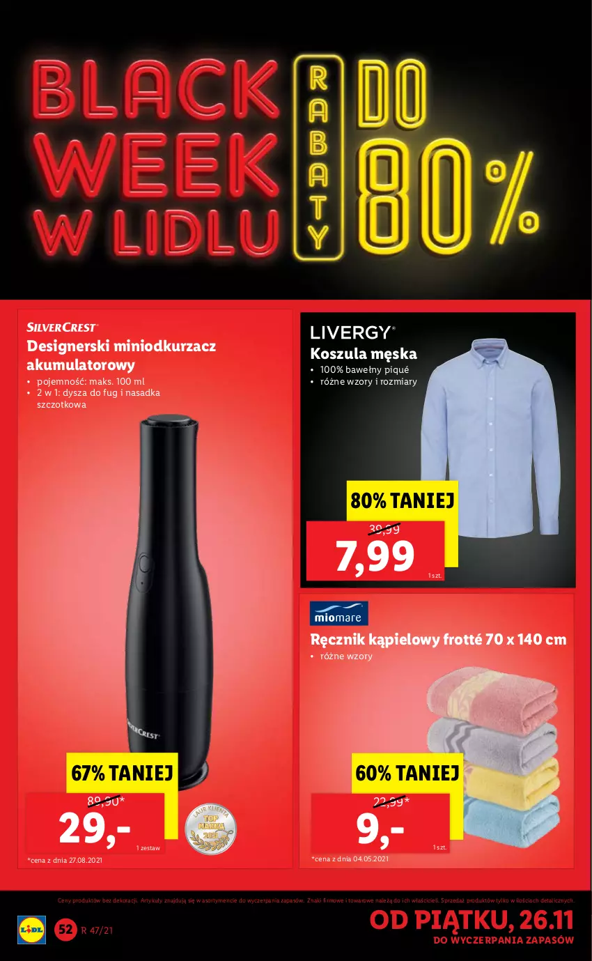 Gazetka promocyjna Lidl - GAZETKA - ważna 22.11 do 28.11.2021 - strona 52 - produkty: Akumulator, Kosz, Koszula, Odkurzacz, Ręcznik, Ręcznik kąpielowy