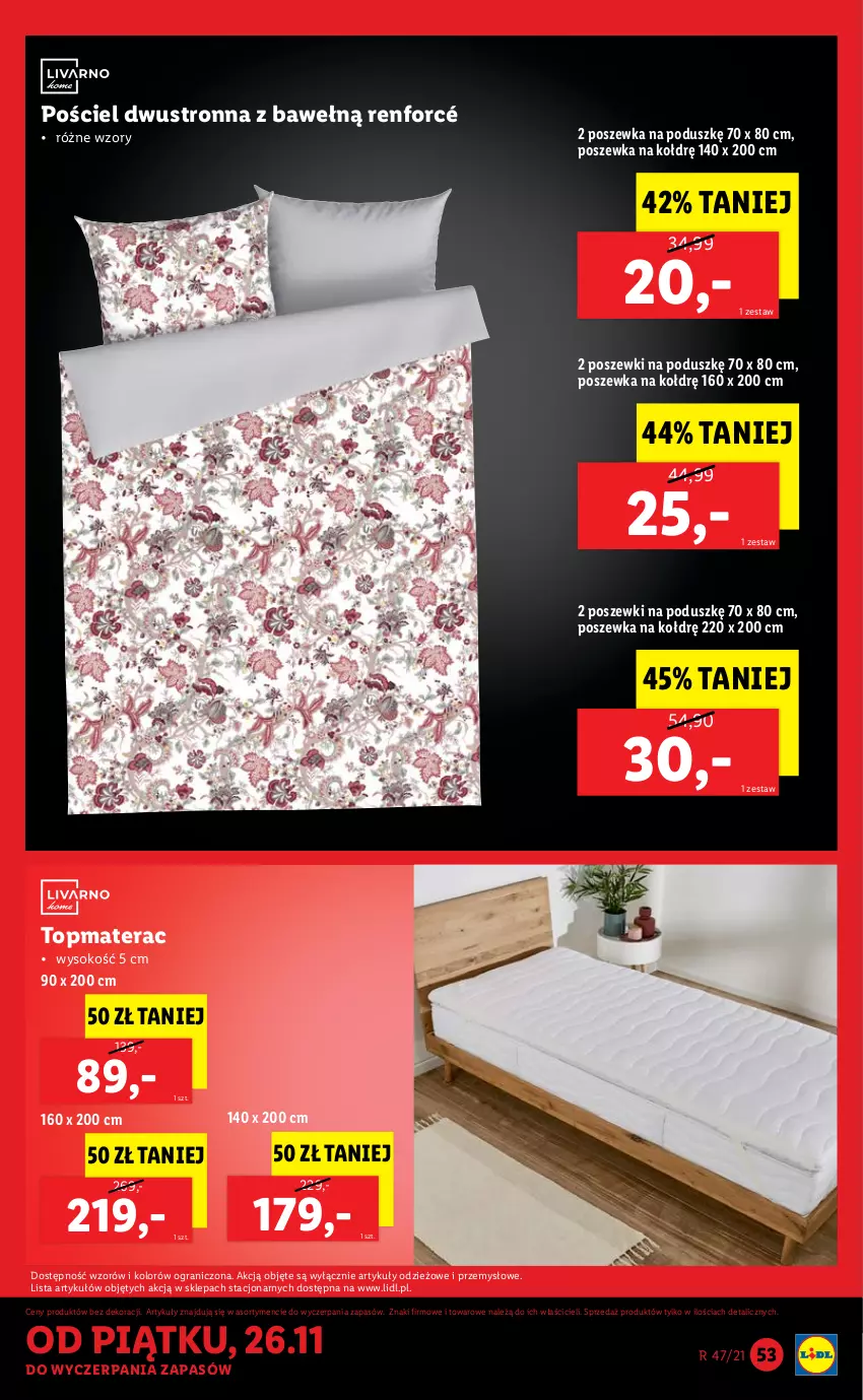 Gazetka promocyjna Lidl - GAZETKA - ważna 22.11 do 28.11.2021 - strona 53 - produkty: Gra, Materac, Pościel, Pościel dwustronna, Poszewka, Sok, Tera, Top