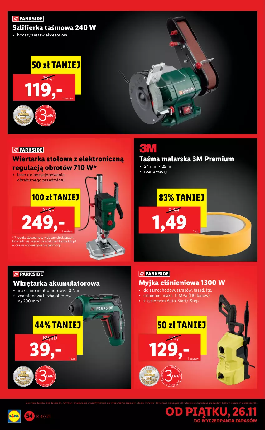 Gazetka promocyjna Lidl - GAZETKA - ważna 22.11 do 28.11.2021 - strona 54 - produkty: Akumulator, Fa, Myjka ciśnieniowa, Ser, Szlifierka, Tarka, Top, Wiertarka, Wkręt, Wkrętarka