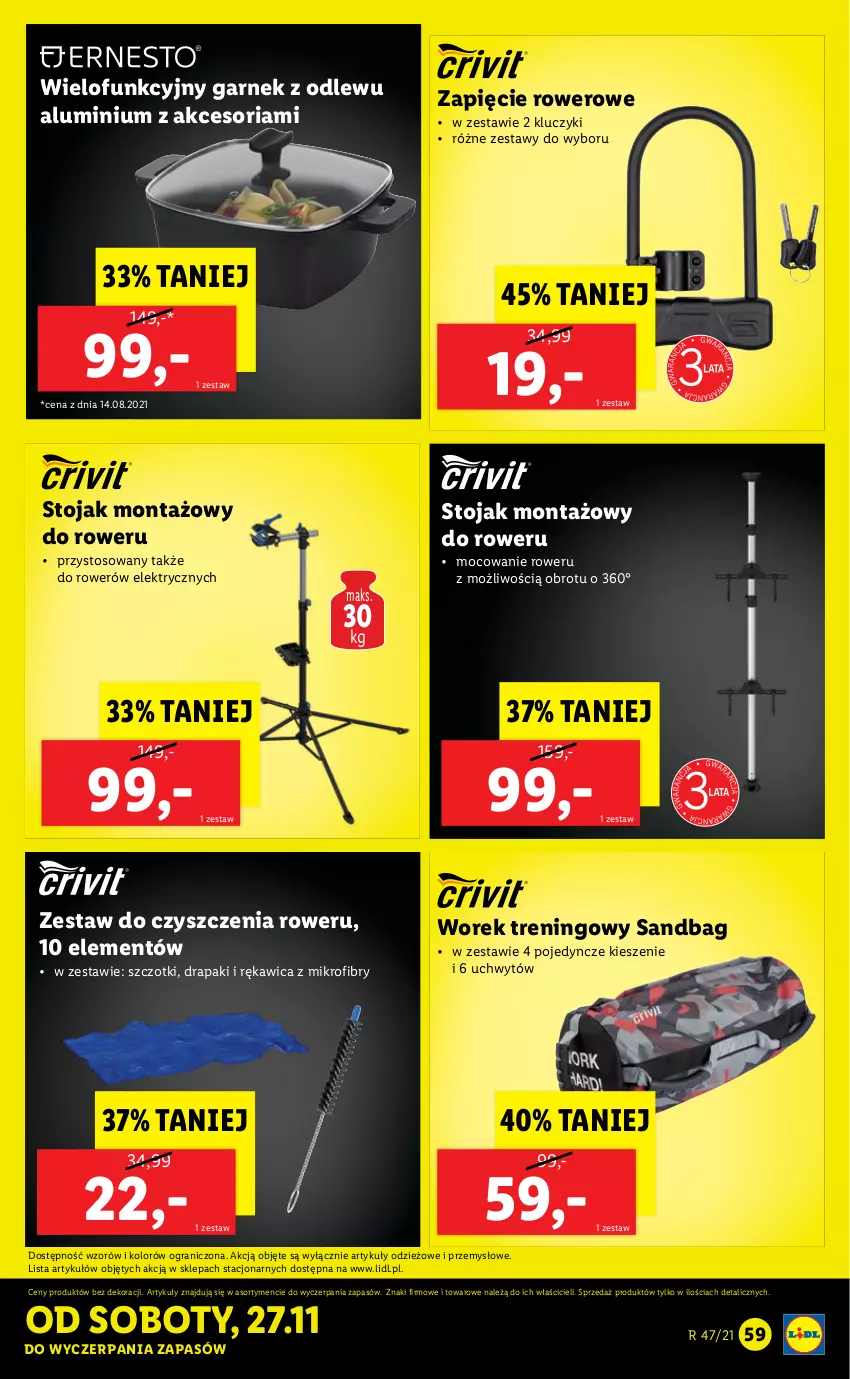 Gazetka promocyjna Lidl - GAZETKA - ważna 22.11 do 28.11.2021 - strona 59 - produkty: Drapak, Garnek, Gra, Rower, Stojak