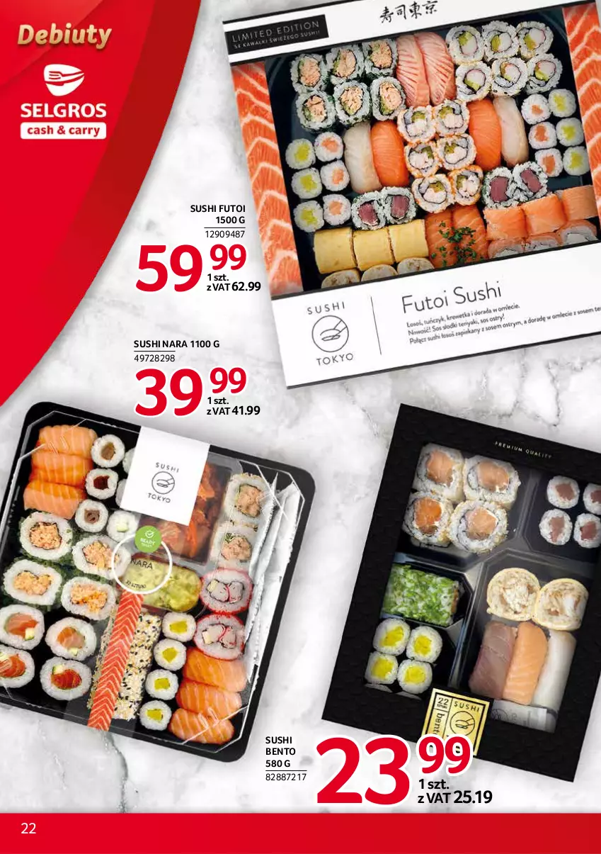 Gazetka promocyjna Selgros - Debiuty w Selgros - ważna 10.11 do 24.11.2021 - strona 22 - produkty: Sushi