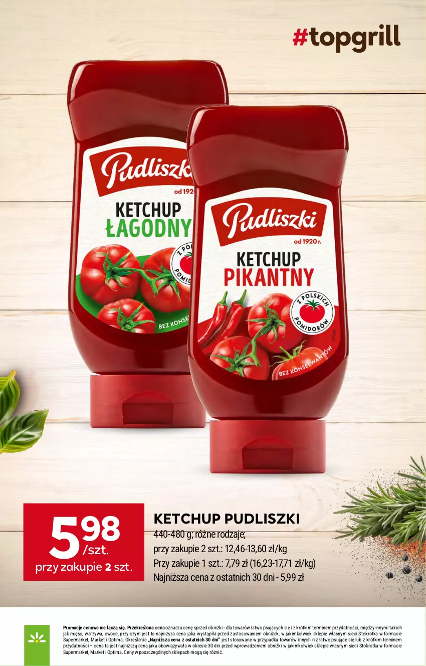 Gazetka promocyjna Stokrotka - Supermarket - ważna 23.04 do 28.04.2026 - strona 16 - produkty: Ketchup, Mięso, Optima, Owoce, Pudliszki, Warzywa