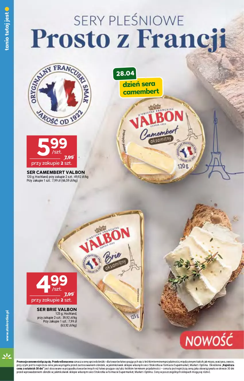 Gazetka promocyjna Stokrotka - Supermarket - ważna 23.04 do 28.04.2026 - strona 24 - produkty: Brie, Camembert, Hochland, Mięso, Optima, Owoce, Ser, Warzywa