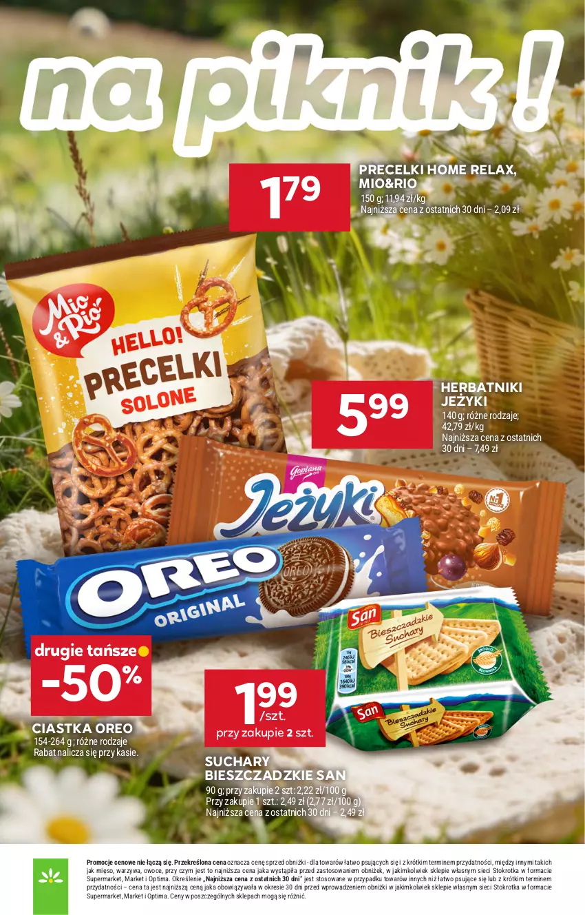 Gazetka promocyjna Stokrotka - Supermarket - ważna 23.04 do 28.04.2026 - strona 29 - produkty: Ciastka, Herbatniki, Jeżyki, Mięso, Optima, Oreo, Owoce, Precelki, Warzywa
