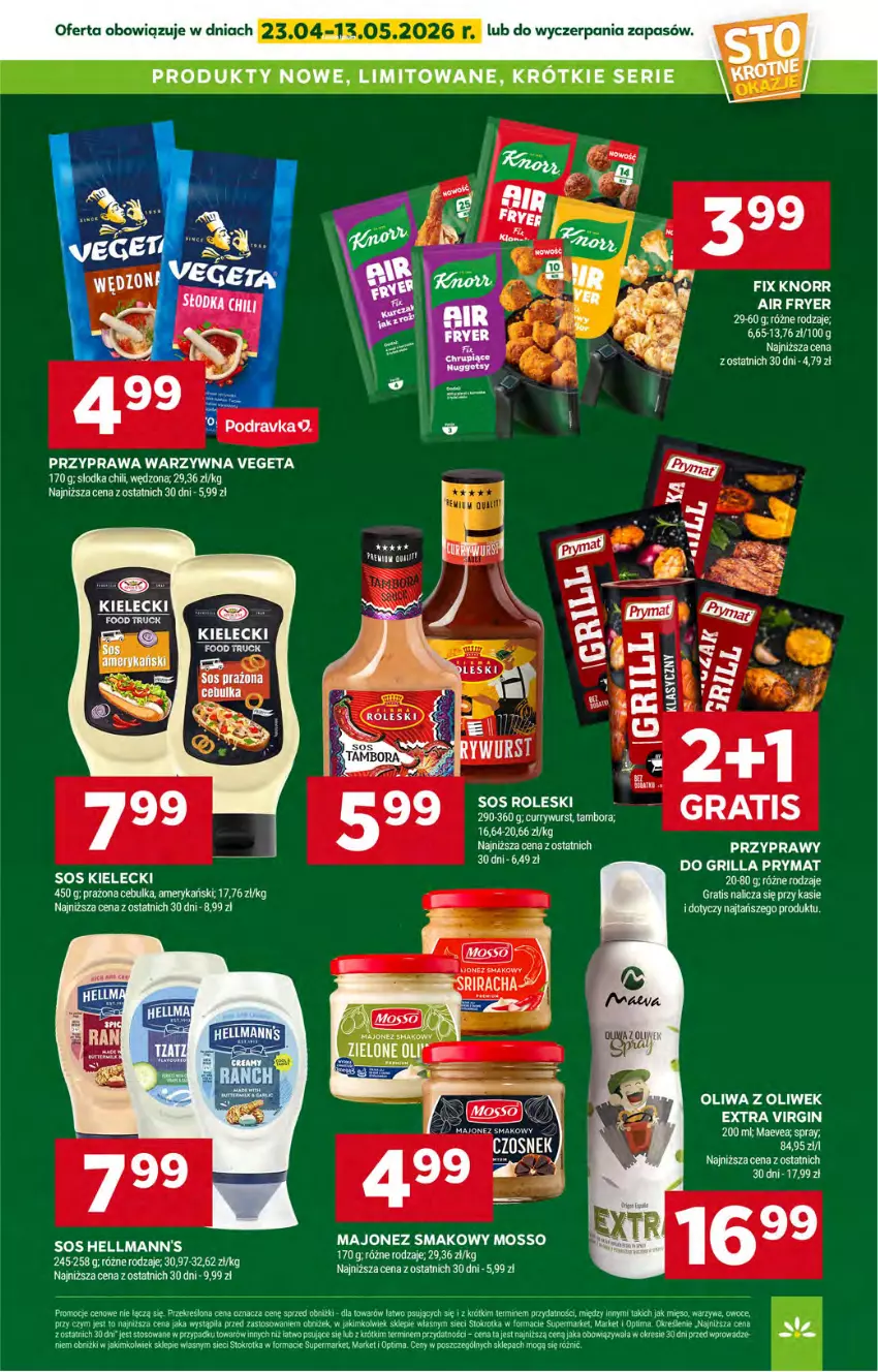 Gazetka promocyjna Stokrotka - Supermarket - ważna 23.04 do 28.04.2026 - strona 36 - produkty: Food truck, Gin, Gra, Grill, Knorr, Majonez, Mięso, Oliwa z oliwek, Optima, Owoce, Podravka, Prymat, Przyprawy, Ser, Sos, Vegeta, Warzywa