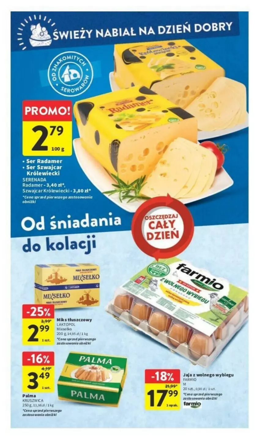 Gazetka promocyjna Intermarche - ważna 07.09 do 13.09.2023 - strona 13 - produkty: Fa, Jaja, Jaja z wolnego wybiegu, Miks tłuszczowy, Palma, Radamer, Ser, Top