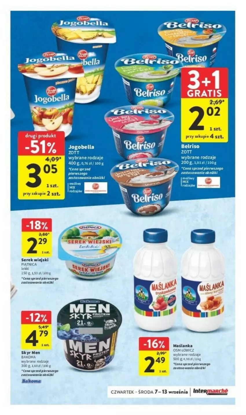 Gazetka promocyjna Intermarche - ważna 07.09 do 13.09.2023 - strona 14 - produkty: Astor, Bakoma, Maślanka, Ser, Serek, Serek wiejski