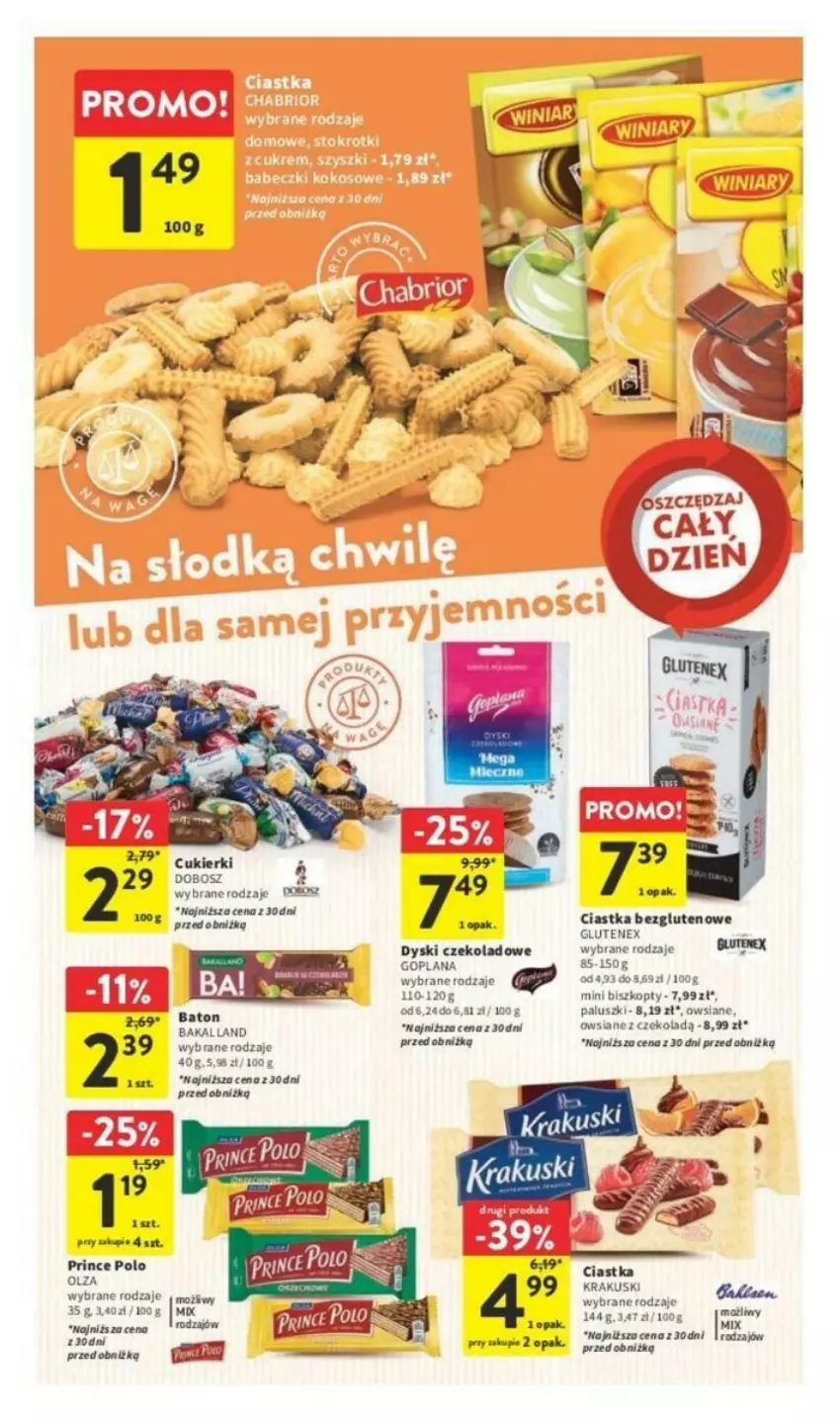 Gazetka promocyjna Intermarche - ważna 07.09 do 13.09.2023 - strona 17 - produkty: Baton, Biszkopty, Ciastka, Goplana, Krakus, Krakuski, LANA, Por, Prince Polo, Tenex