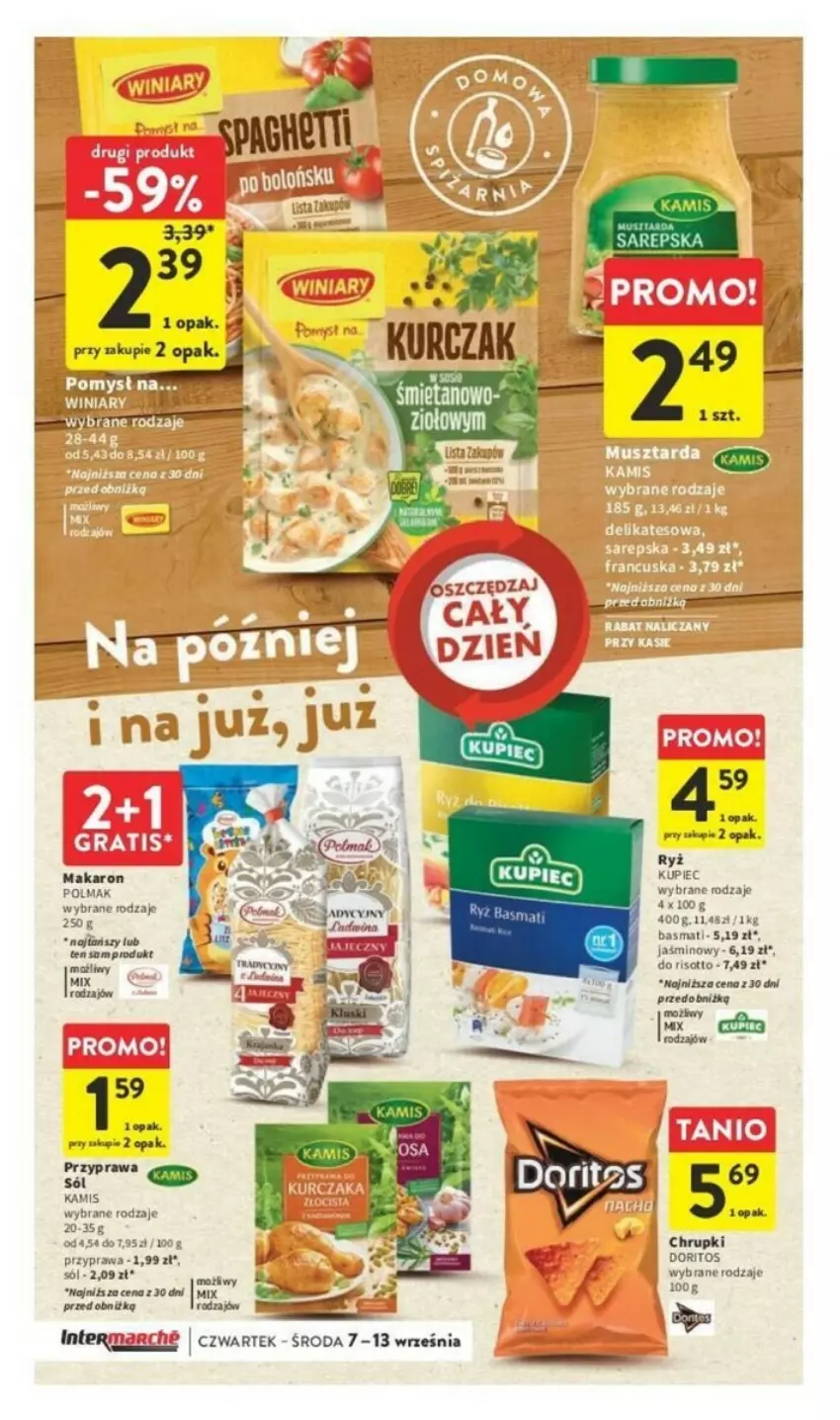 Gazetka promocyjna Intermarche - ważna 07.09 do 13.09.2023 - strona 19 - produkty: Chrupki, Fa, Kamis, Kupiec, Makaron, Piec, Ryż, Sól